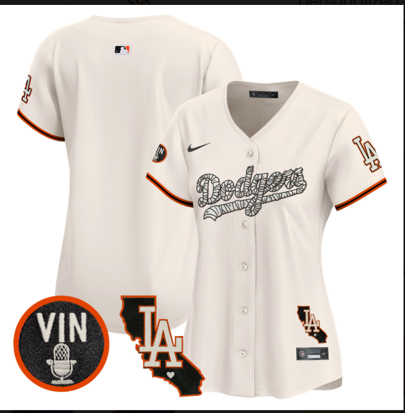 Women Los Angeles Dodgers blank 2025 cream Limited Stitched Jersey